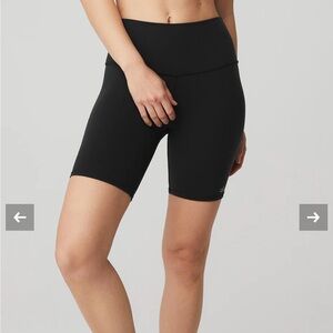 Alo black 7” biker shorts, black, size S, like new